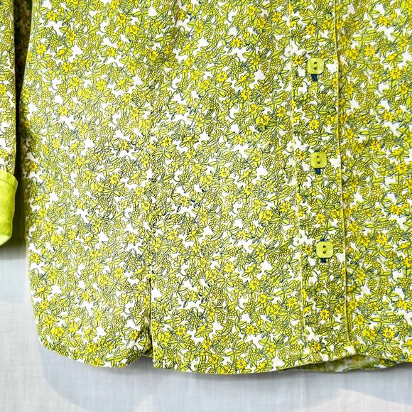 i.e.relaxed - Women's Floral Calico Button Up Shirt Sz PL Details - GREEN - Picture 4 of 13